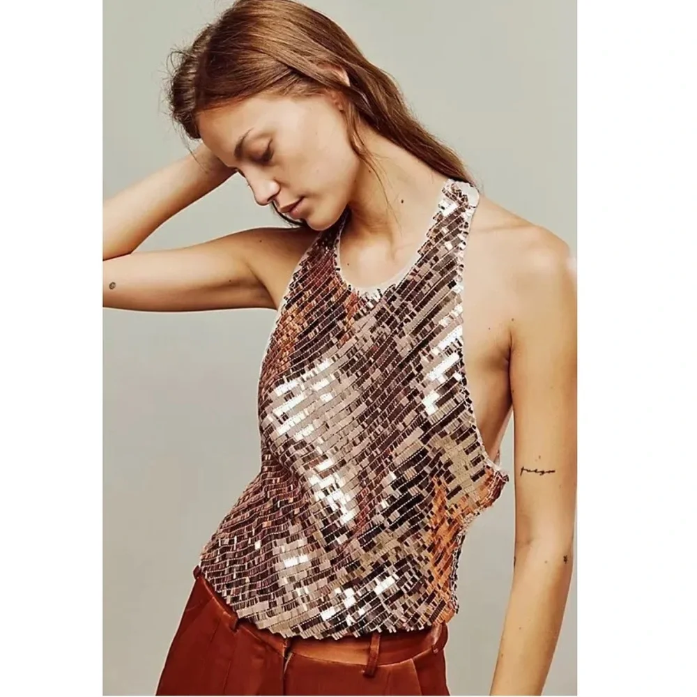 Intimately by Free People Disco Fever Cami in Tan - Picture 1 of 4